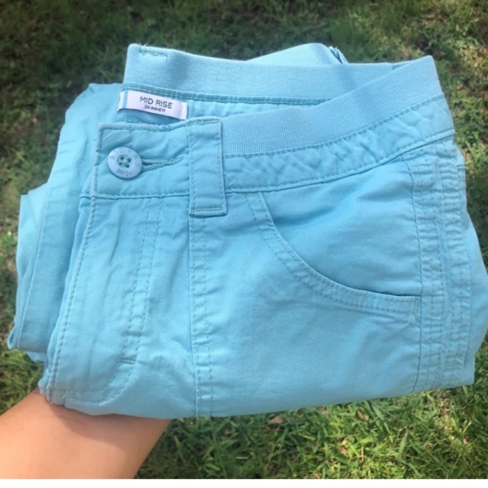 Lee Riders Shorts Size 6 Women’s Skimmers Roll Up Shorts Teal Aqua Blue Cargo